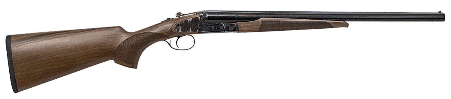 CZ-USA 06417 Sharp-Tail Coach 12 Gauge 3" 2rd 20" Black Hard Chrome Side-by-Side Barrel, Color Case Hardened Metal Finish, Turkish Walnut Stock Includes Fixed Chokes