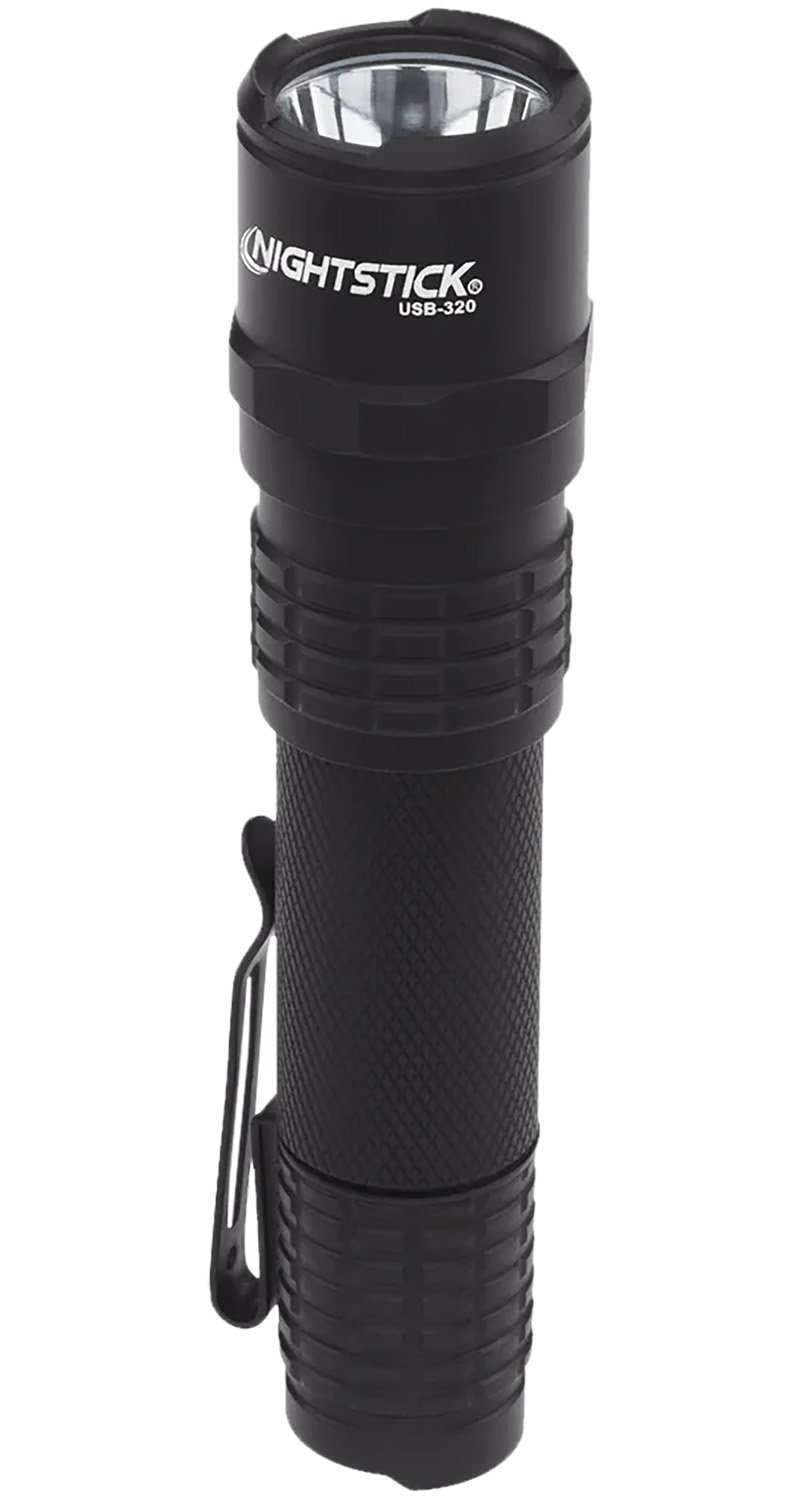 Nightstick USB320 USB Rechargeable EDC Flashlight Black Anodized 320 Lumens White LED