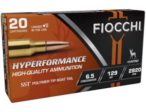 Fiocchi 65CMHSA Hyperformance  6.5Creedmoor 129gr Super Shock Tip 20 Per Box/10 Case