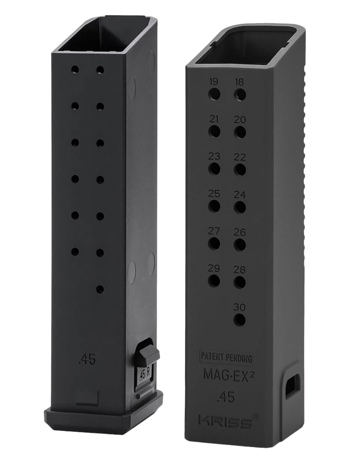 Kriss USA KVAMX2K90BL00 Mag-Ex2 Extension Kit Extended 9mm Luger 40rd Compatible w/Glock 17 Gen3-5 17rd Magazines Black Polymer