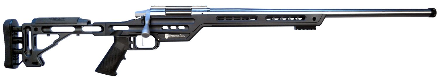 MasterPiece Arms 6CMPMRRHBLKPBA PMR 6mm Creedmoor 10+1 24" Stainless Steel Polished Black Aluminum Black V-Bedded BA Hybrid Chassis Stock Right Hand