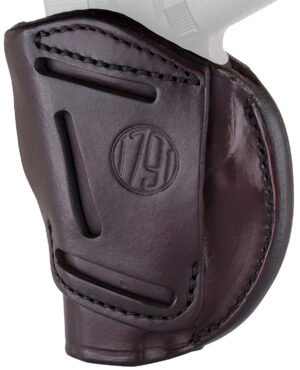 1791 Gunleather 4WH1SBRR 4-Way IWB/OWB 01 Signature Brown Leather Belt Clip Fits 3-4" Barrel 1911 Right Hand