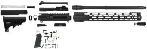TacFire SSRK9MM16LPK AR Build Kit  Sports South Exclusive 9mm Luger AR-15 Black Nitride Steel 1/2"x36