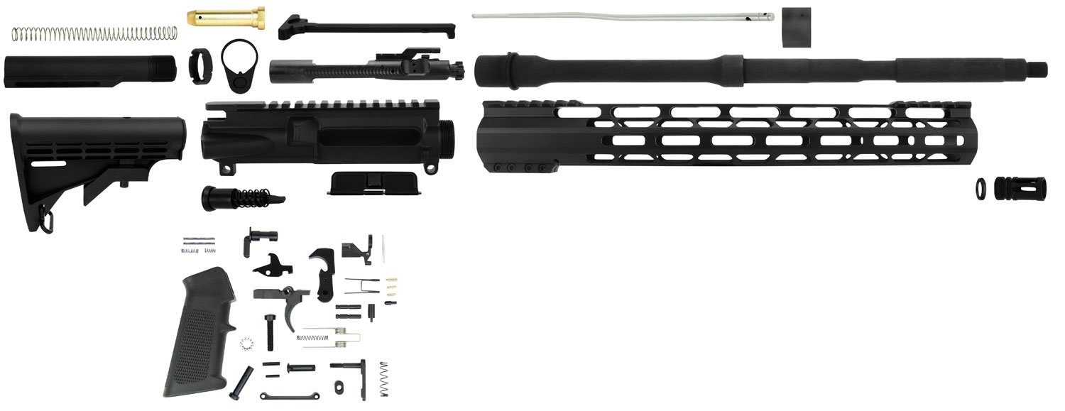 TacFire SSRK556LPK Lower Parts Kit Unassembled Rifle Kit 223 Rem/5.56x45mm NATO AR Platform Aluminum 1/2"-28 tpi