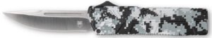 CobraTec Knives WDCCTLWDNS Lightweight 3.25" OTF Drop Point Plain D2 Steel Blade/Winter Digi Camo Aluminum Handle Includes Pocket Clip