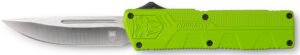 CobraTec Knives ZBGCTLWDNS Lightweight 3.25" OTF Drop Point Plain D2 Steel Blade/Zombie Green Aluminum Handle Includes Pocket Clip
