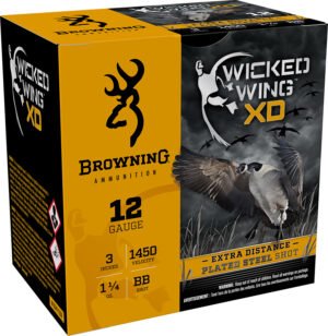 Browning Ammo B193411230 Wicked Wing XD  12Gauge 3" 1 1/4oz BBShot 25 Per Box/10 Case
