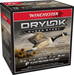 Winchester Ammo SSH12LHBB Drylok Super Steel High Velocity 12Gauge 3.50" 1 1/2oz BBShot 25 Per Box/10 Case