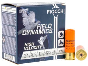 Fiocchi 12HV75 Field Dynamics High Velocity 12Gauge 2.75" 1 1/4oz 7.5Shot 25 Per Box/10 Case