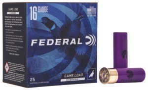 Federal H1634 Game-Shok High Brass 16Gauge 2.75" 1 1/8oz 4Shot 25 Per Box/10 Case