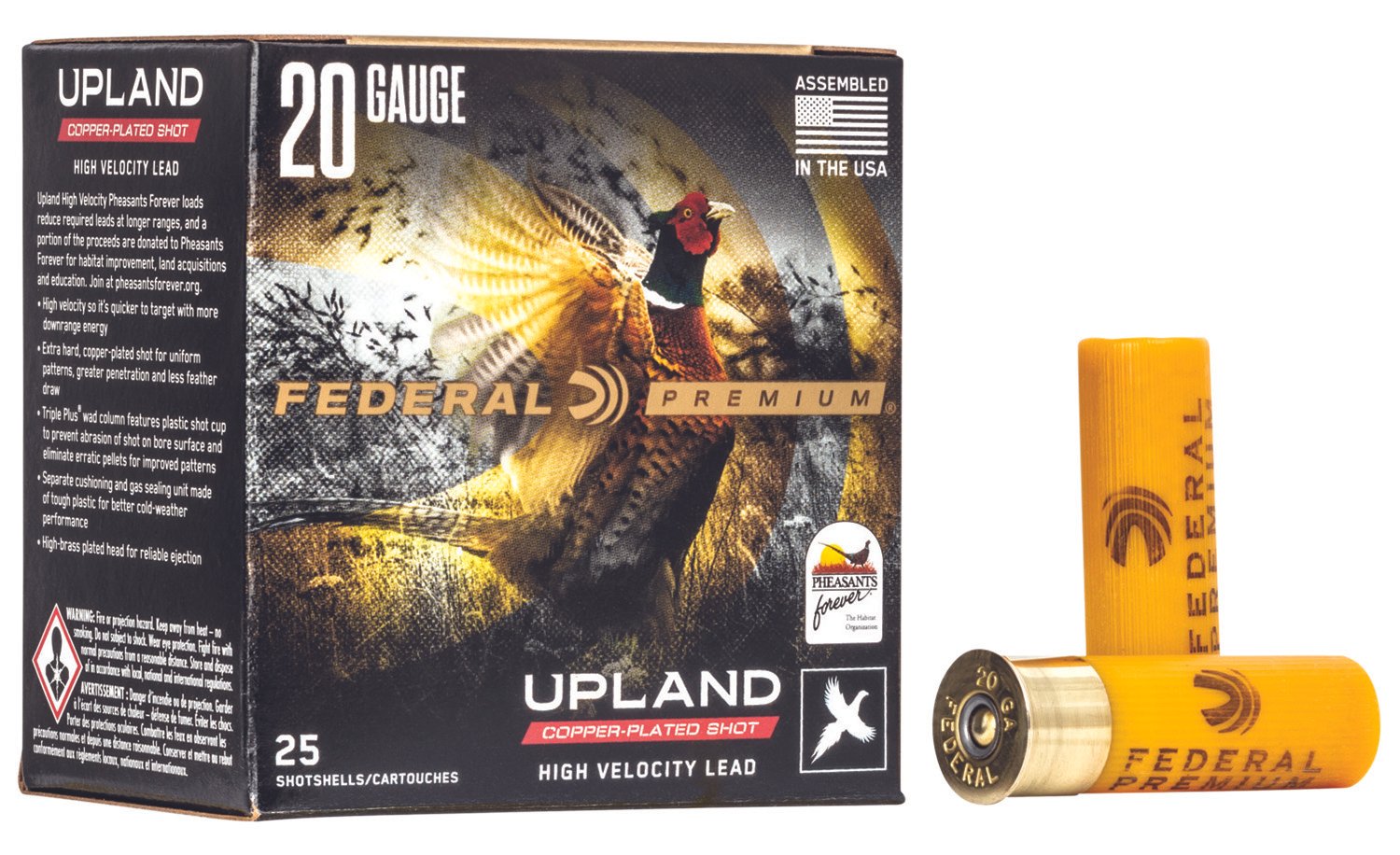 Federal PF20475 Premium Wing-Shok Pheasant Forever High Velocity 20Gauge 2.75" 1oz 7.5Shot 25 Per Box/10 Case