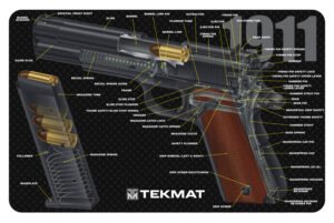TekMat TEKR171911CA  Cleaning Mat Multi-Color Rubber 11"x17" 1911 3D Cutaway