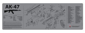 TekMat TEKR36AK47GY AK-47 Cleaning Mat Black/Gray Rubber 12"x36" AK-47 Parts Diagram