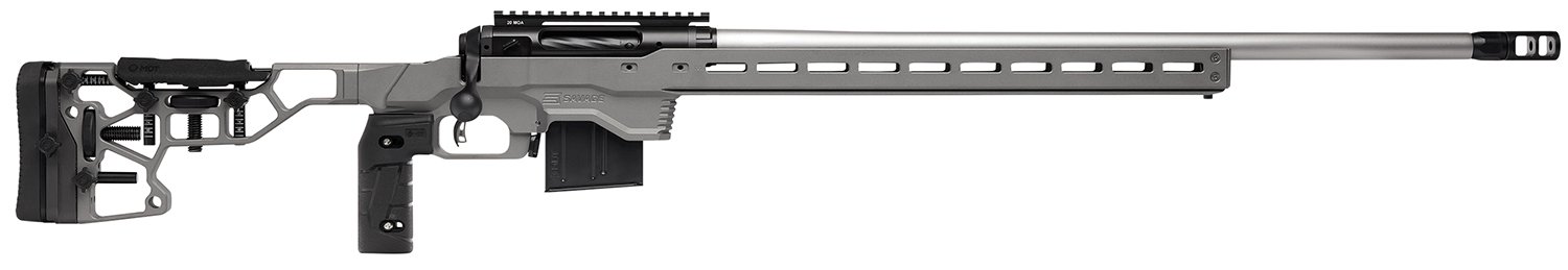 Savage Arms 57557 110 Elite Precision 6.5 Creedmoor 10+1 26" Matte Stainless, Matte Black Rec, Gray Cerakote Adjustable MDT ACC Aluminum Chassis Stock