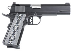 Dan Wesson 01823 Valor 45 ACP 8+1 5" Stainless Steel Barrel, Black Duty Serrated Stainless Steel Slide & Frame w/Picatinny Rail & Beavertail, Gray G10 Grip, Ambidextrous