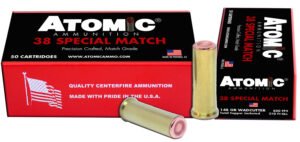 Atomic Ammunition 00449 Match Precision Craft 38Special 148gr Hollow Base Wadcutter 50 Per Box/10 Case