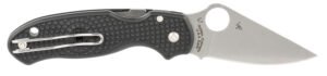 Spyderco C223PBK Para 3 Lightweight 2.92" Folding Clip Point Plain CTS BD1 SS Blade FRN Black Includes Pocket Clip