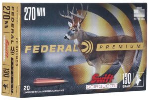 Federal P270SS1 Premium  270Win 130gr Swift Scirocco II 20 Per Box/10 Case