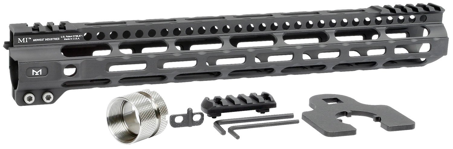 Midwest Industries MIULW14 Ultralight AR-15 Black Hardcoat Anodized Aluminum/Polymer 14" Picatinny/M-LOK