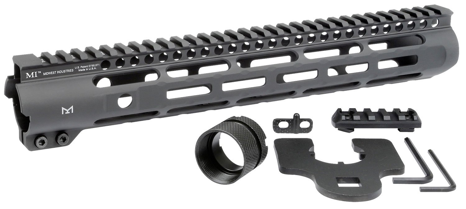 Midwest Industries MISLH12625 Slimline AR-15 Black Hardcoat Anodized Aluminum/Polymer 12.625" Picatinny/M-LOK