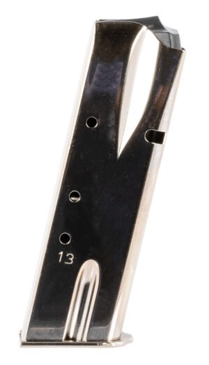 Mec-Gar MGBRHP13N Standard 13rd 9mm Luger, Fits Browning Hi-Power/Springfield SA-35 Nickel Carbon Steel