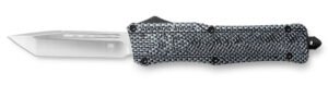 CobraTec Knives LCFCTK1LTNS CTK-1  Large 3.75" OTF Tanto Plain D2 Steel Blade/Carbon Fiber Aluminum Handle Features Glass Breaker Includes Pocket Clip