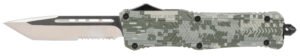 CobraTec Knives LADCCTK1LTS CTK-1  Large 3.75" OTF Tanto Part Serrated D2 Steel Blade/Army DigiCamo Aluminum Handle Features Glass Breaker Includes Pocket Clip