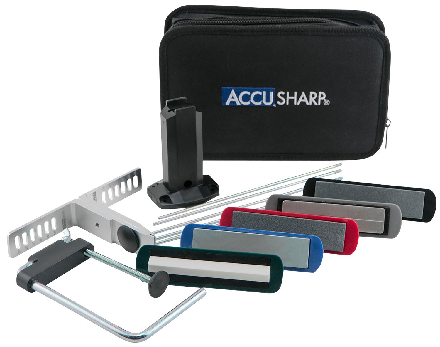 AccuSharp 059C 5-Stone Precision Set Extra Coarse/Coarse/Medium/Fine/ Ultra-Fine Diamond, Alumina, Ceramic Sharpener Multi Color