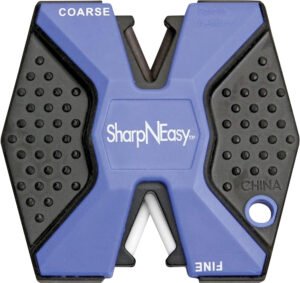 AccuSharp 334CD SharpNEasy 2-Step Sharpener Hand Held Fine/Coarse Ceramic Stone Sharpener Plastic Handle Black/Blue 24