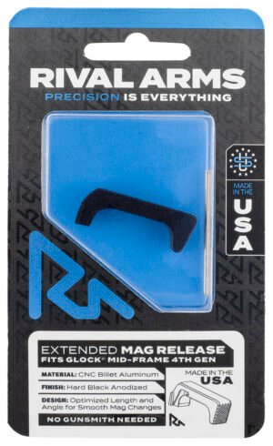 Rival Arms RA72G002A Magazine Release  Glock Gen4 Extended Hard Black Anodized Aluminum
