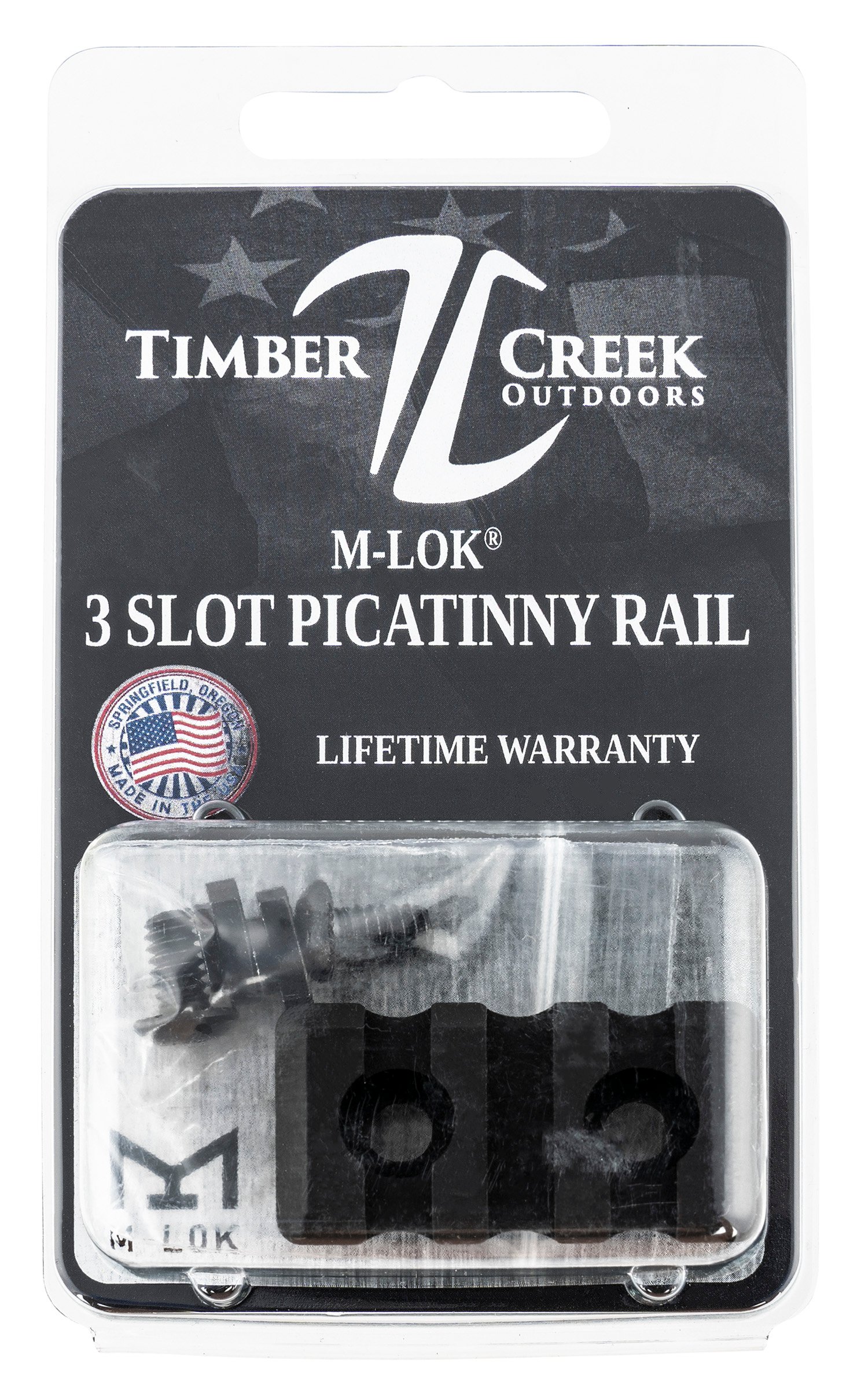 Timber Creek Outdoors M3SPRBL M-LOK 3 Slot Picatinny Rail Black Anodized