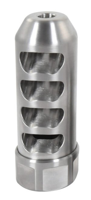 American Precision Arms G2F5838S Gen 2 Fat Bastard Self Timing Brake Stainless Steel with 5/8"-24 tpi Threads, 3.30" OAL & 1.115" Diameter for 338 Cal Rifle