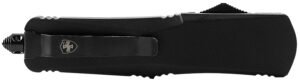 Templar Knife LBR331 Gen II  Large 3.50" OTF Drop Point Plain Black Oxide Stonewashed 440C SS Blade, 5.25" Black Aluminum/Rubber Handle, Glass Breaker