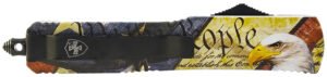 Templar Knife SEG332 Gen II Eagle Small 2.69" OTF Drop Point Plain Powder Coated 440C SS Blade, 4.31" Eagle w/"We The People" Aluminum Handle, Glass Breaker