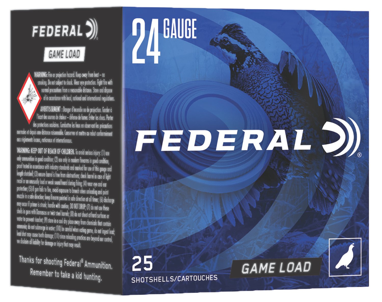 Federal N1248 Game-Shok Heavy Field 24Gauge 2.50" 11/16oz 8Shot 25 Per Box/10 Case