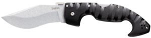Cold Steel CS21ST Spartan  4.50" Folding Plain Stone Washed Japanese AUS-10A SS Blade/Black Griv-Ex w/Steel Liners Handle Includes Pocket Clip