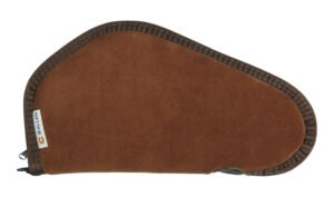 Heritage Cases 8611 Handgun Case  Brown Suede w/Black Trim, Faux Sherpa Lining & Foam Padding, Lockable Zippers 11" L