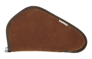 Heritage Cases 8613 Handgun Case  Brown Suede w/Black Trim, Faux Sherpa Lining & Foam Padding, Lockable Zippers 13" L