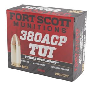 Fort Scott Munitions 380095SCV Tumble Upon Impact (TUI)  380ACP 95gr Solid Copper Spun 20 Per Box/25 Case
