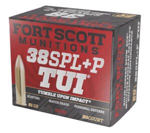 Fort Scott Munitions 38+P081SCV Tumble Upon Impact (TUI)  38Special+P 81gr Solid Copper Spun 20 Per Box/25 Case