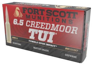 Fort Scott Munitions 65CM130SCV2 Tumble Upon Impact (TUI) Rifle 6.5Creedmoor 130gr Solid Copper Spun 20 Per Box/10 Case