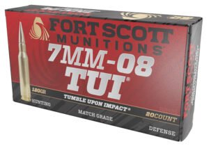 Fort Scott Munitions 7MM08120SCV1 Tumble Upon Impact (TUI) Rifle 7mm-08Rem 120gr Solid Copper Spun 20 Per Box/10 Case