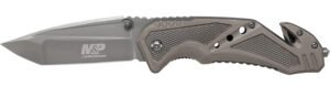 Smith & Wesson Knives SWP11GCP M&P Rescue 3.79" Folding Tanto Plain 7Cr15MoV SS Blade Aluminum Handle Includes Pocket Clip
