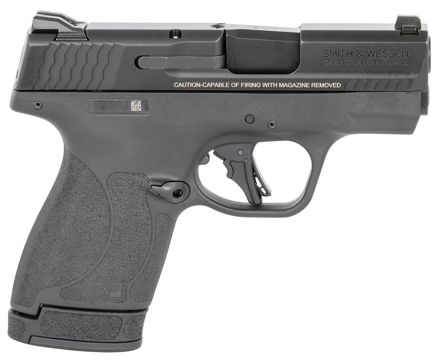 Smith & Wesson 13246 M&P Shield Plus Micro-Compact Frame 9mm Luger 13+1, 3.10" Black Armornite Stainless Steel Barrel & Serrated Slide, Matte Black Polymer Frame, Thumb Safety