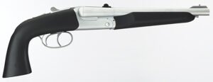 Taylors & Company 210248 Alaskan Howdah Pedersoli 45 Colt (Long Colt) SA 410 Gauge 2 Shot 10.25" Matte Chrome Octagon Barrel, Matte Chrome Steel Frame, Black Rubber Grip
