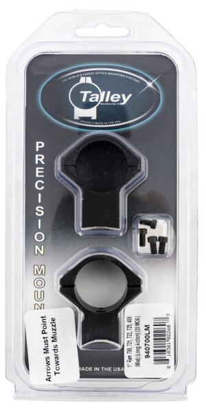 Talley 940700LM Scope Mount/Ring Combo Black Anodized Aluminum 1" Tube Remington 700/721/722/725/40X Medium Rings Long Action 20 MOA