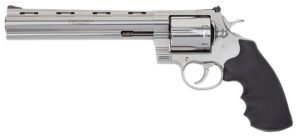 Colt Mfg ANACONDASP8RTS Anaconda  44 Mag 6 Shot 8" Stainless Recessed Target/Vent Rib Barrel, Cylinder & Frame, Black Hogue Rubber w/Finger Grooves Grip