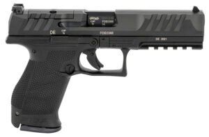 Walther Arms 2844222 PDP Compact Frame 9mm Luger 15+1 5" Black Steel Barrel, Black Optic Ready/Serrated Steel Slide, Black Polymer Frame w/Picatinny Rail, Textured Polymer Grip, Ambidextrous