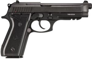 Taurus 1-920151-17 92 Full Size Frame 9mm Luger 17+1 5" Matte Black Stainless Steel Barrel, Serrated Steel Slide, Black Anodized Aluminum Frame w/Picatinny Rail, Black Rubber Grip, Right Hand