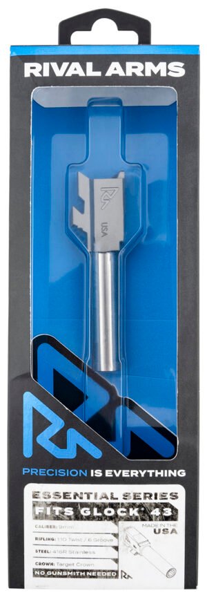 Rival Arms RARA22G301D Essential V2 Match Grade 9mm Luger 3.41" Stainless Steel, Fits Glock 43/43X